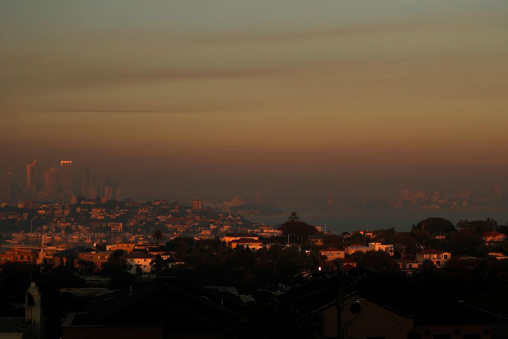 Smoke hangs over Sydney