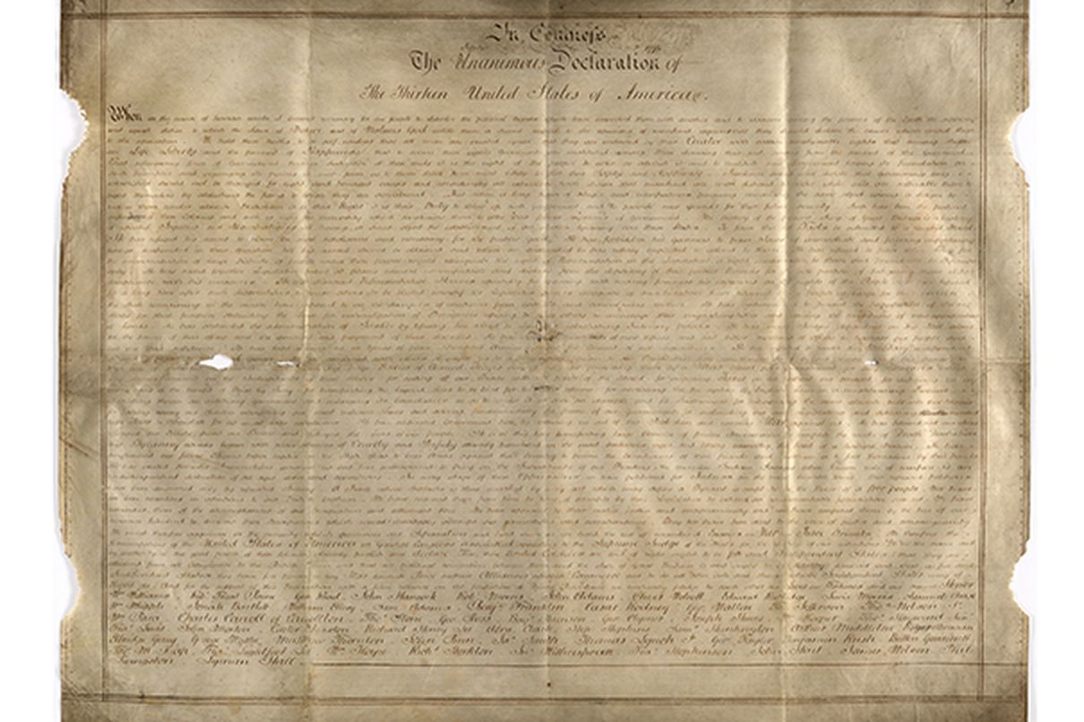 Found: A Second Parchment Copy of the Declaration of Independence