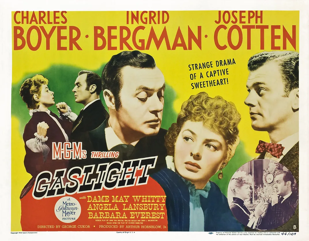 Lobby card for the 1944 film "Gaslight"