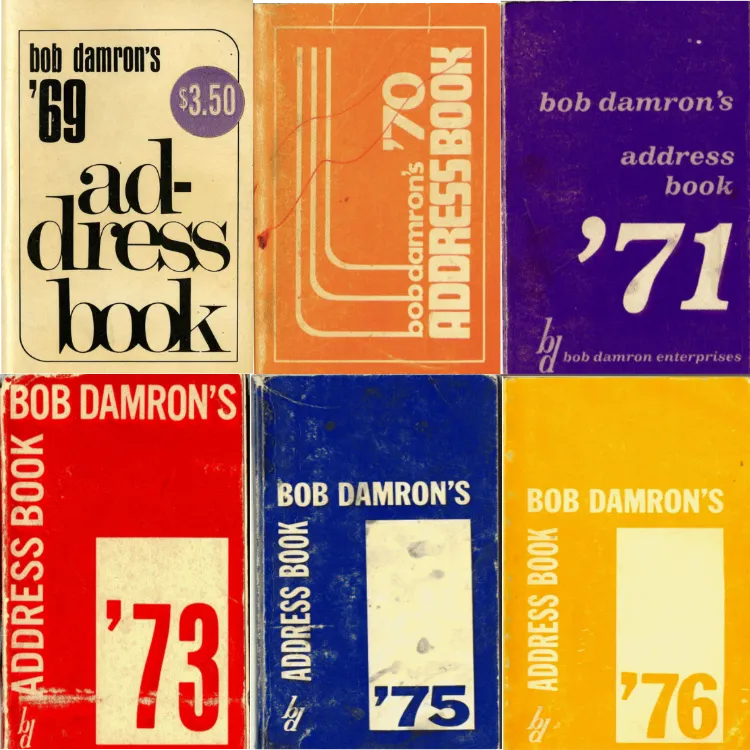 Damron Address Book covers