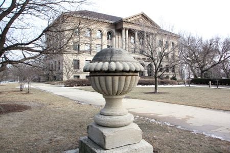 This urn-shaped finial sat atop the courthouse roof until the cupola collapsed during the fire.