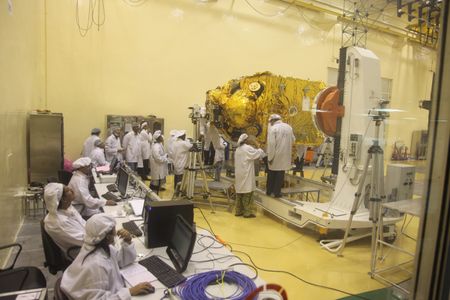 The Mangalyaan orbiter back when it was still on the ground.