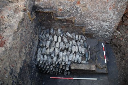 Hundreds of neatly piled beer bottles unearthed at the site of a long-gone inn in Leeds