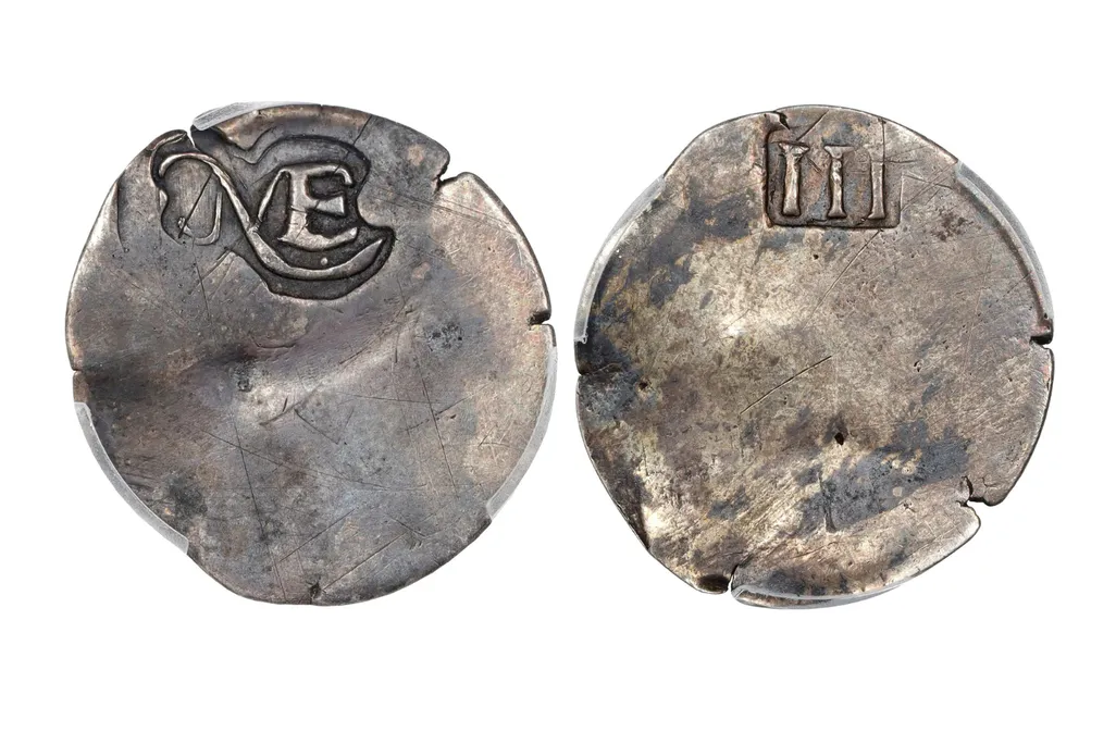 Two sides of the same coin against white background