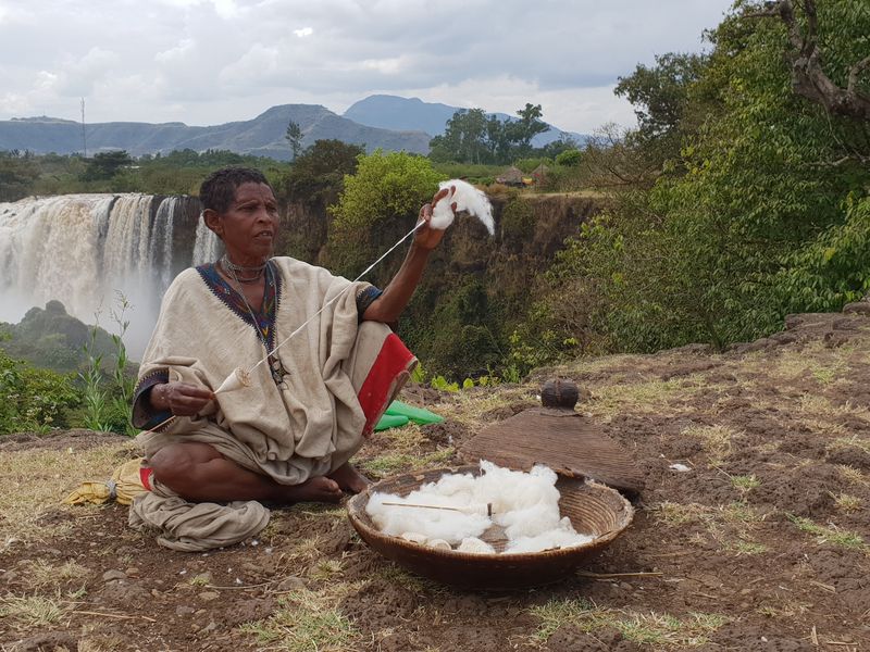 Old Ethiopian woman making yarn from cotton Smithsonian Photo Contest