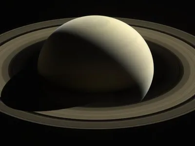 One of Cassini&#39;s last looks at Saturn and its main rings from a distance, produced by combining images taken in October 2016.
