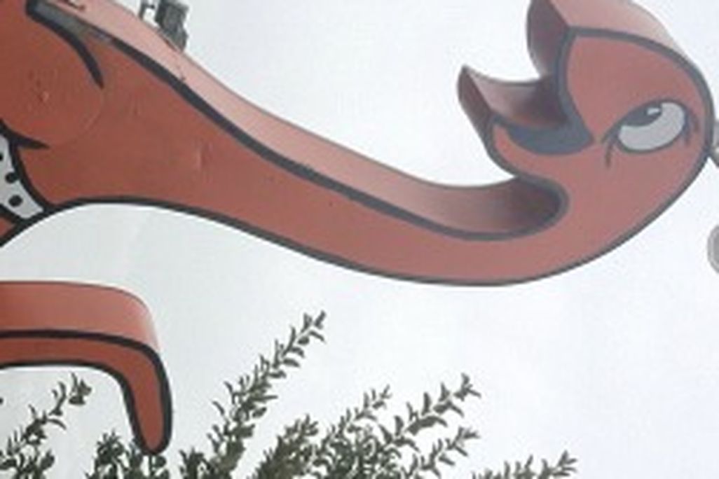 A bikini-clad "Dinah" in Vernal, Utah