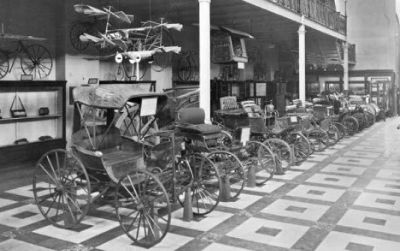 An 1894 exhibition of automobiles at what is now the Smithsonian Arts and Industries Building