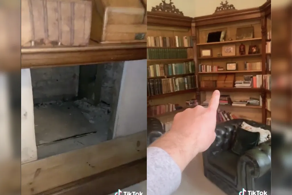 Freddy Goodall started looking for the passageway after noticing a doorway where a bookshelf now stands in an 1870 photograph.