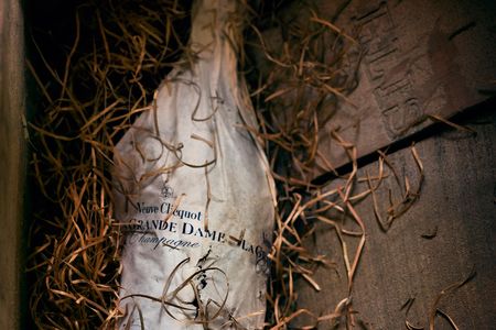 A modern-day bottle of Veuve Clicquot "Grand Dame" champagne.