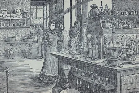 Depictions of Madame Yale often suggested that she had a hand in crafting her concoctions.