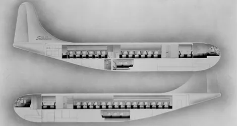 A design diagram for the interior of the Stratocruiser