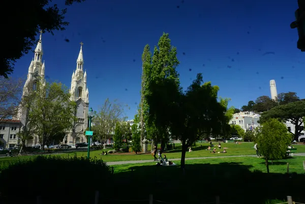 Sun/ Shadow on Washington Square/ Telegraph Hill in San Francisco.  Camera: Sony A6000. thumbnail