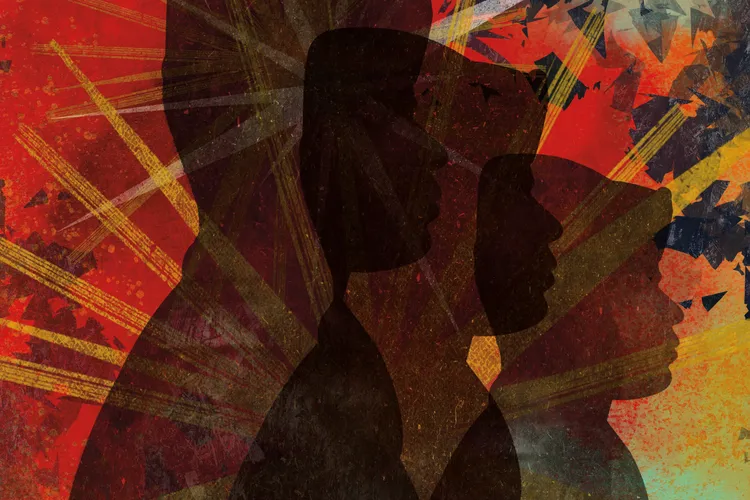 An illustration of three silhouettes of US Navy Sailors