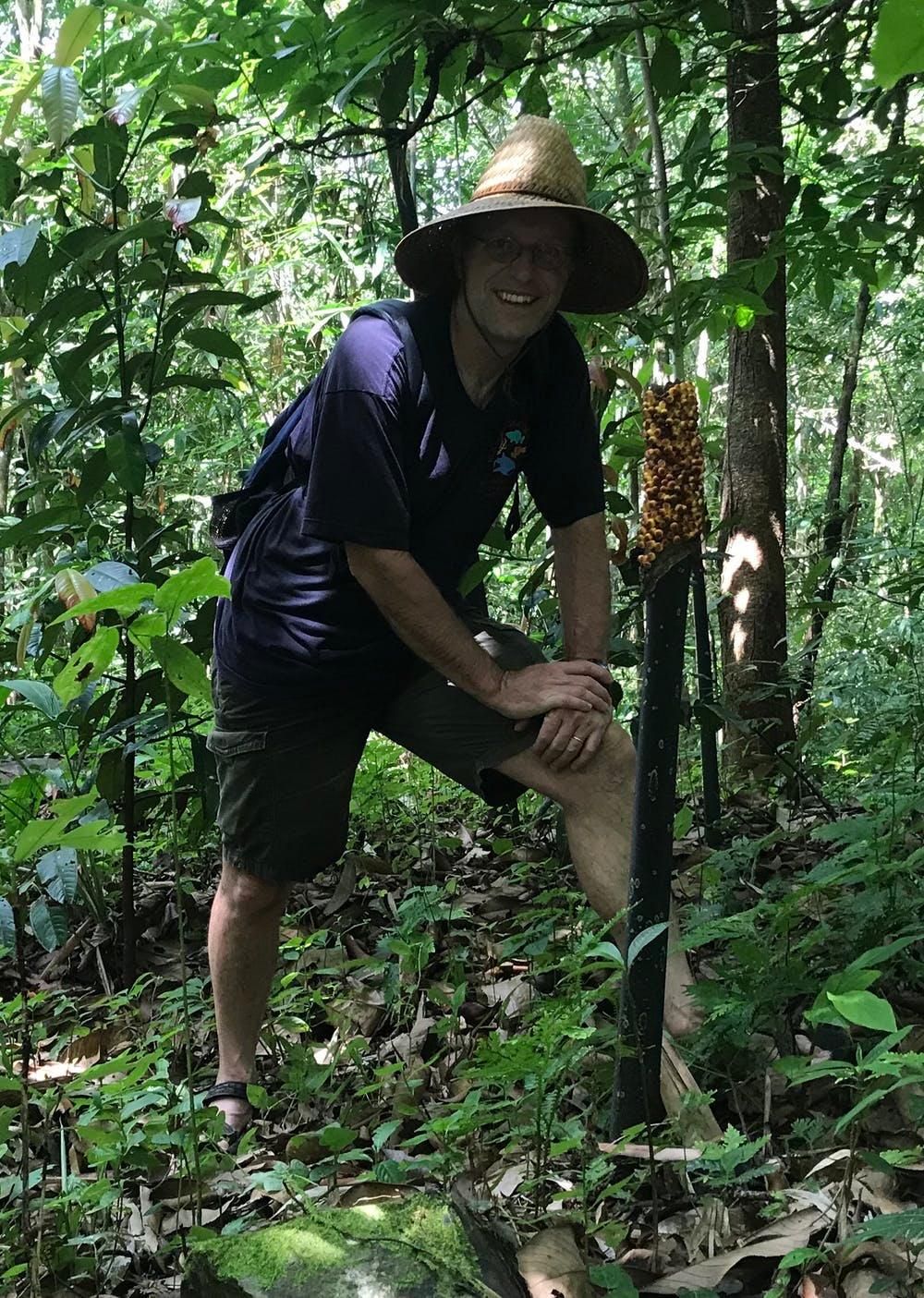 The author with an Amorphophallus flower.