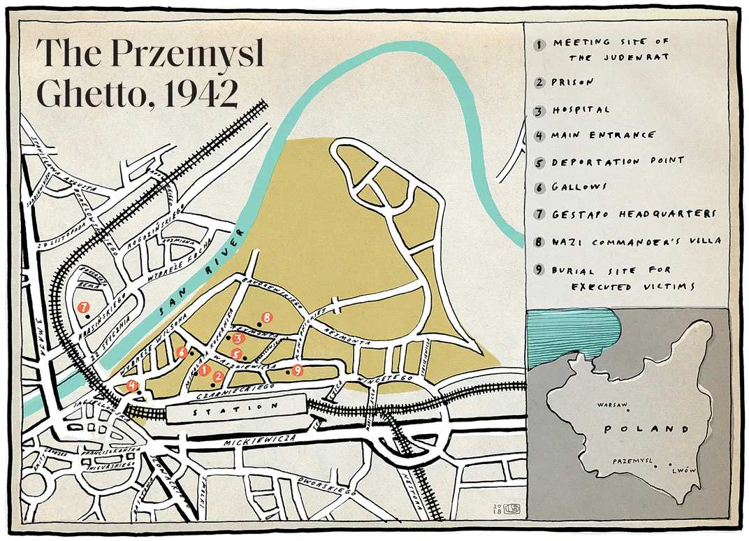 Map of Przemsyl Ghetto, 1942