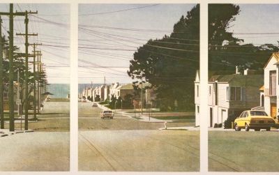 Come to Wednesday's panel discussion of works from "Multiplicity," such as Robert Bechtle's "Sunset Intersection."