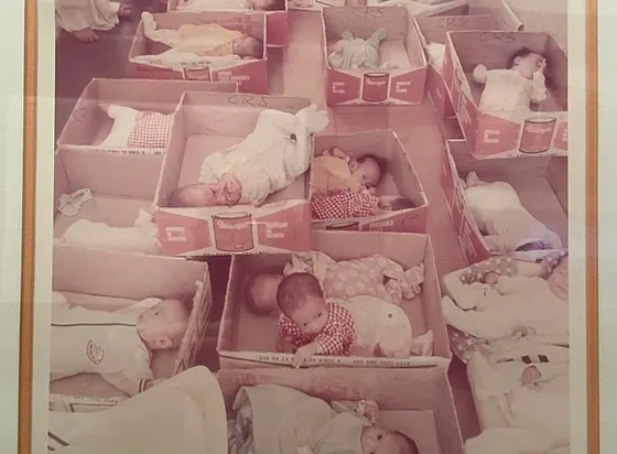Babies in boxes