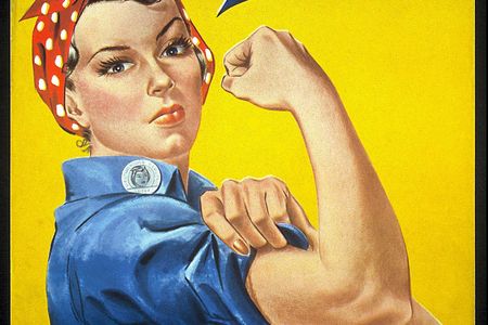 Artist J. Howard Miller produced this work-incentive poster for the Westinghouse Electric & Manufacturing Company. Though displayed only briefly in Westinghouse factories, the poster in later year has become one of the most famous icons of World War II.