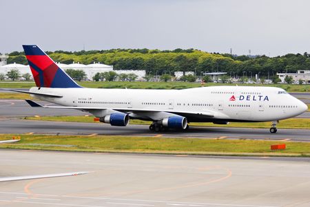 A Delta 747 in better times—at Tokyo's Narita International Airport in 2013