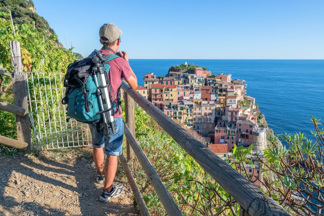 Hiking toward Manarola along the Cinque Terre