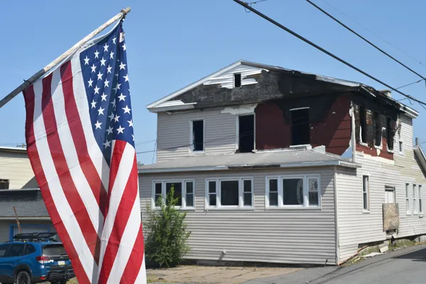 Burnt House With Flag thumbnail