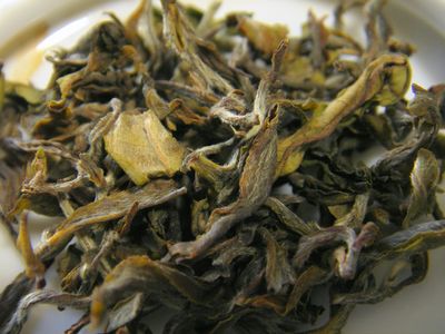 Darjeeling white tea brews with a delicate aroma and a pale golden color.