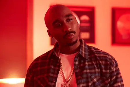 Demetrius Shipp Jr. as Tupac Shakur in All Eyez On Me.