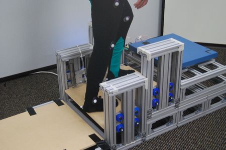 This two-stair prototype harvests energy from a user as they descend the stairs, then returns it on the upward climb.