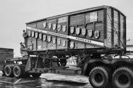 The boxcar was part of the Merci Train, which France gave to the United States in 1949.