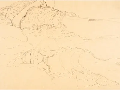 Gustav Klimt, Two Reclining Female Nudes, about 1916/17