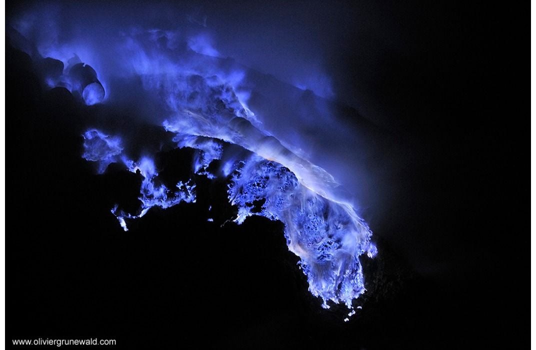 blue lava volcano