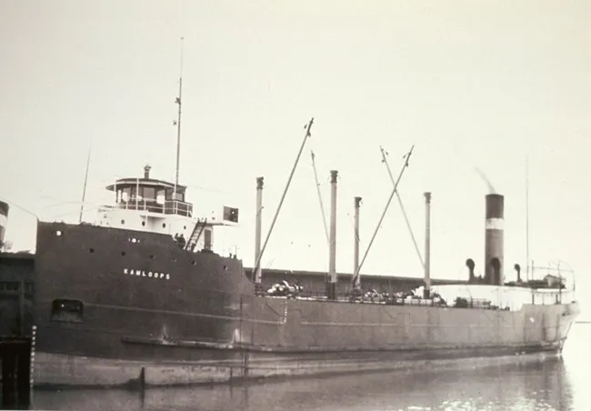 An image of the Kamloops at port.