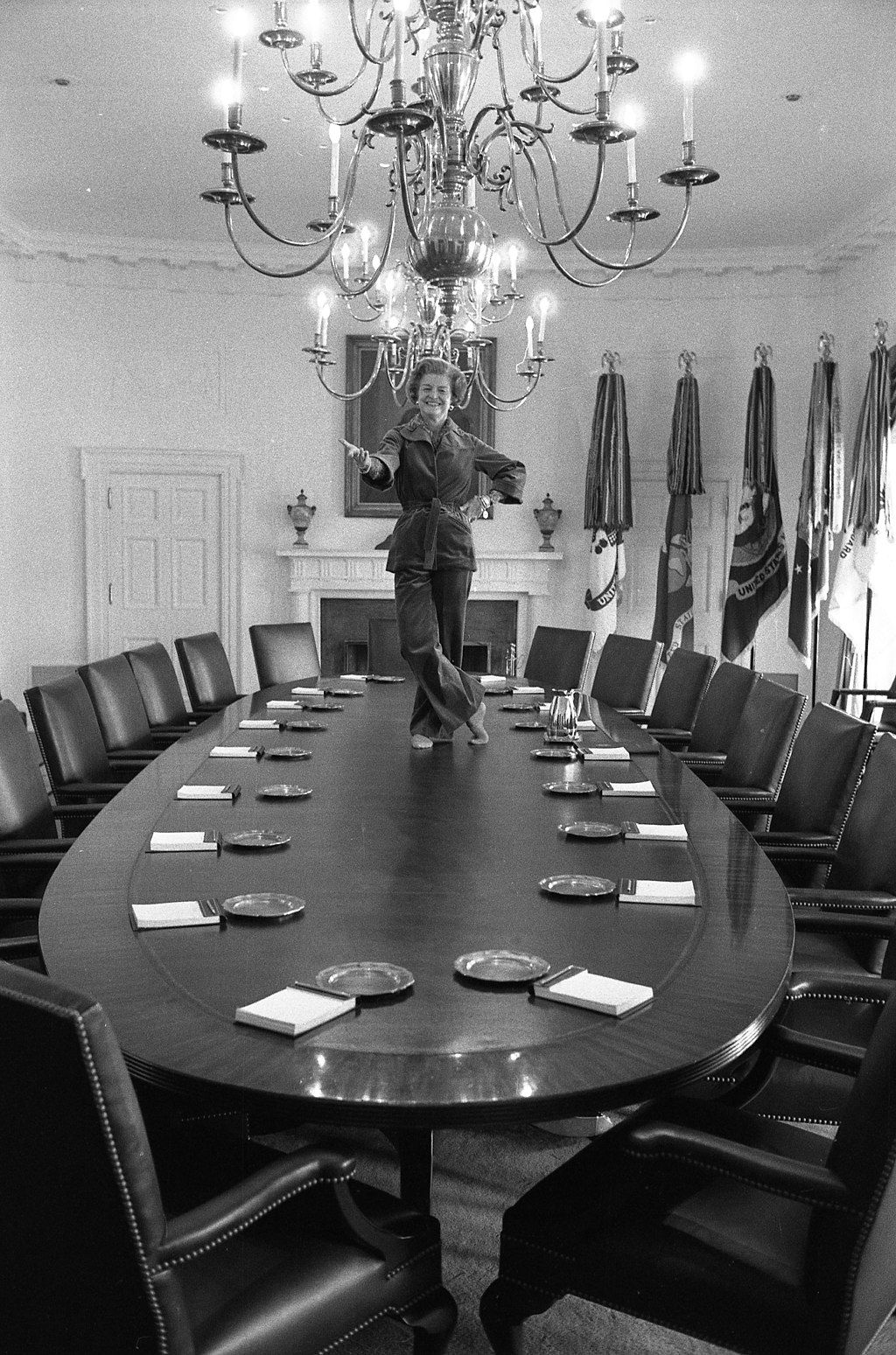 Betty Ford striking a pose on her last day in the White House