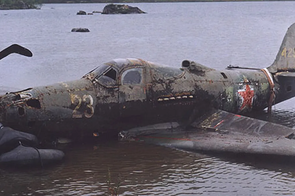 In 2004, salvagers pulled a Bell P-39 from a Siberian lake, where 60 years earlier pilot Ivan Baranovsky had crash-landed it.