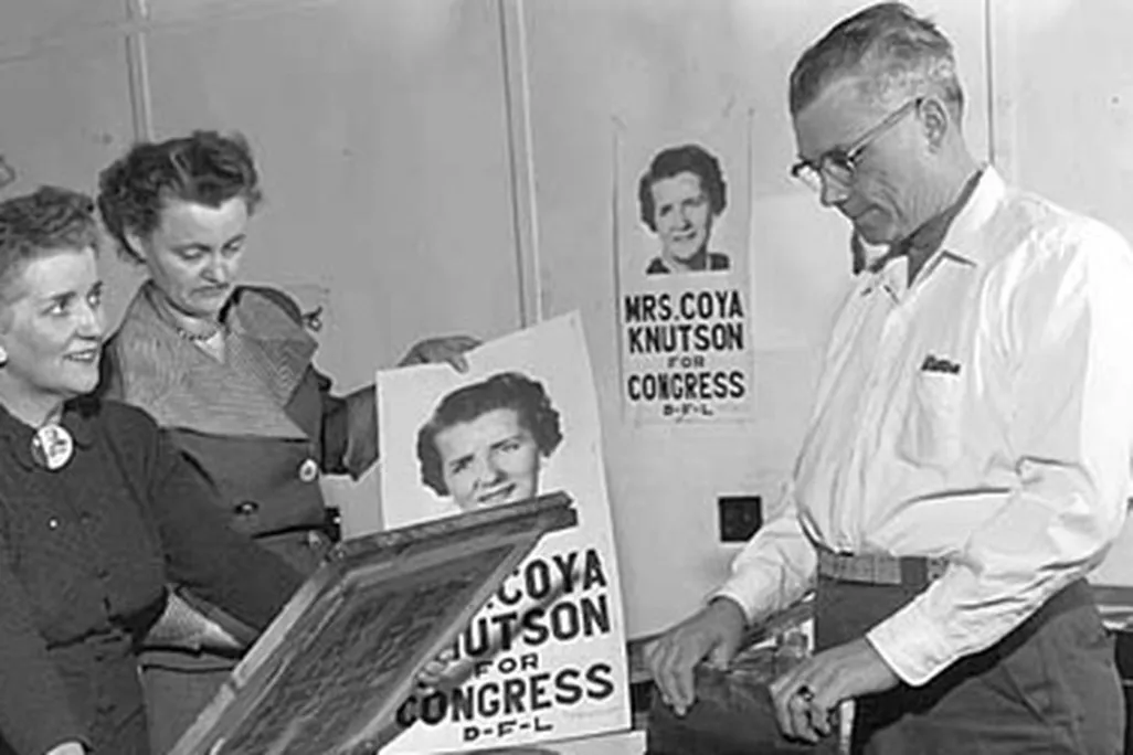Coya Knutson campaigning for Congress