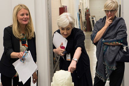 Left to right: Dorothy Moss, Brandon Fortune, and Helen Molesworth; Photo: Rachel Burke, National Portrait Gallery, Smithsonian Insitution