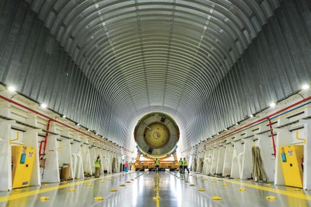 Last June a test model of the Space Launch System's 70-foot-long liquid oxygen tank was loaded on a barge called Pegasus for transfer from the Michoud facility in Louisiana to the Marshall Space Flight Center in Alabama. For the SLS core stage, NASA needed a bigger boat and added 50 feet to the Pegasus.