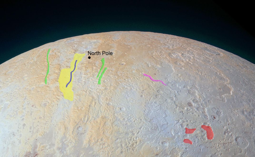 Pluto North Pole Annotated