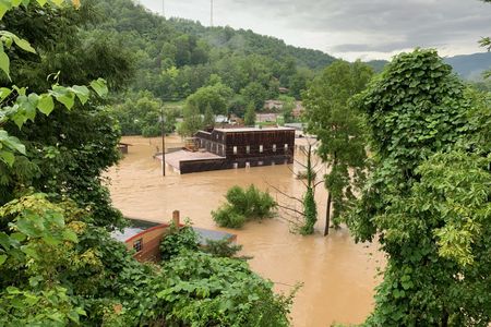 The Appalshop building during the floods