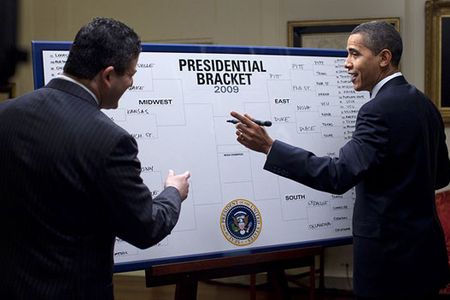Even the President of the United States takes time away from work to fill out his bracket.