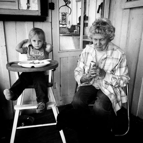 Lincoln and his great grandmother Jackie have lunch thumbnail