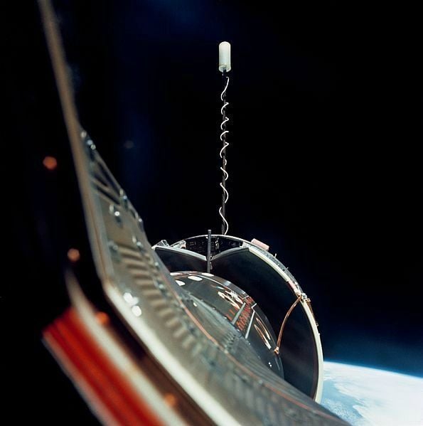 One of the few pictures of Gemini 10 docking with Agena