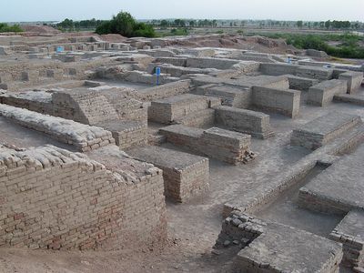 The ruins at Mohenjo-Daro, built by an ancient Indus Valley Civilization.
