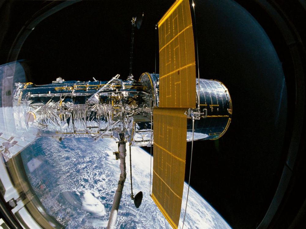 Hubble deployed from Space Shuttle