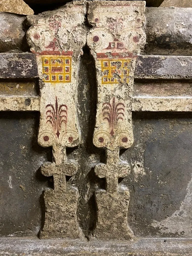 Detail of artwork in the tombs