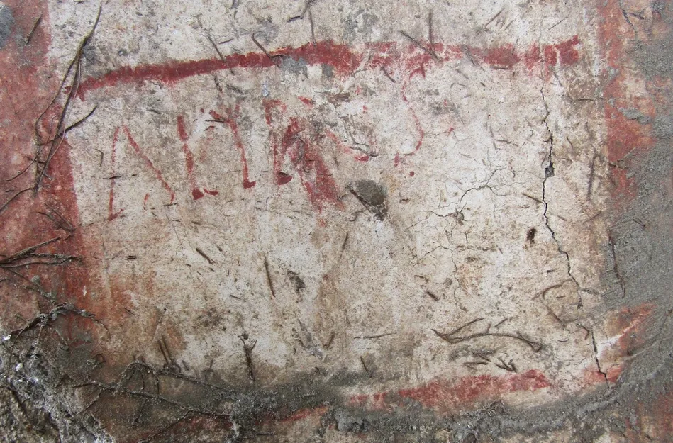 Reddish markings on stone