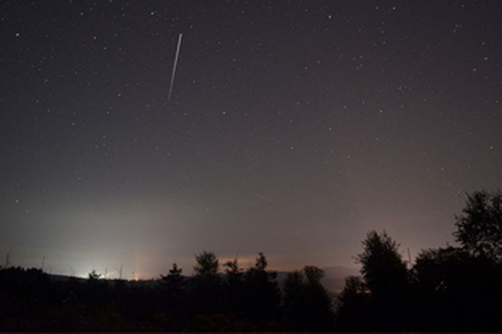 The bright streak shows the ISS passing over Germany.
