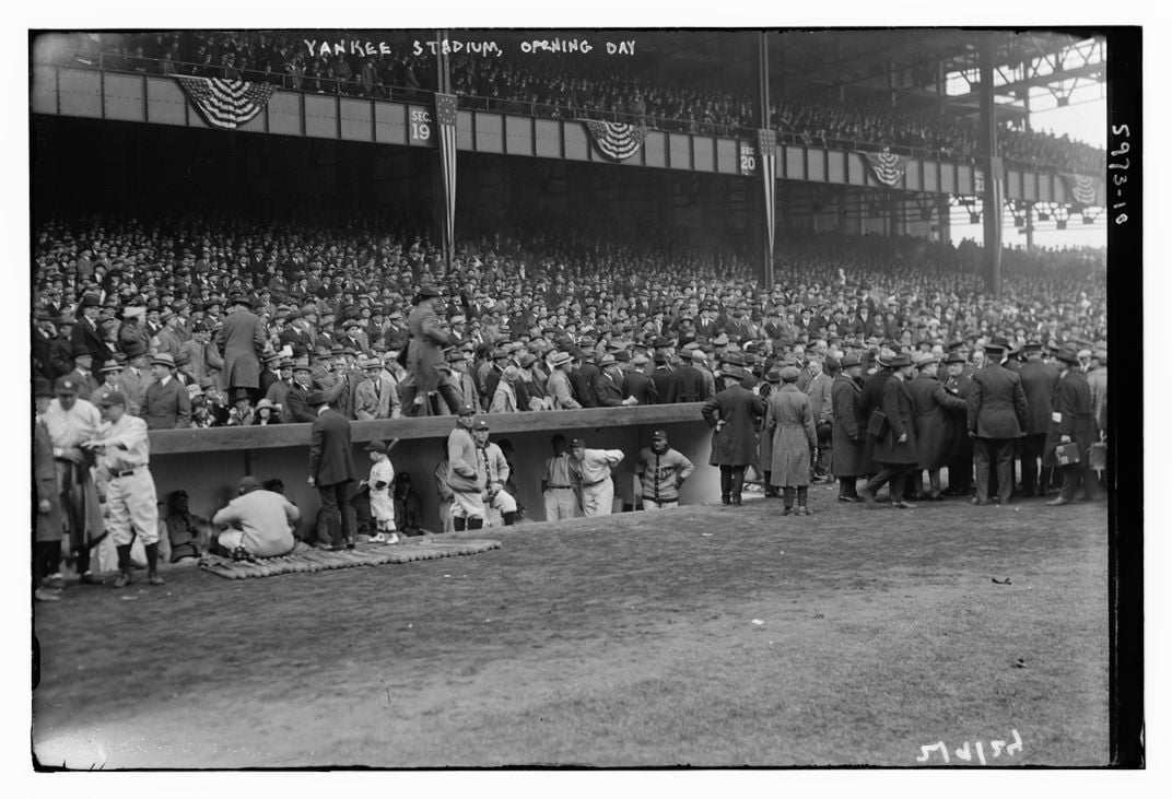 Crowds fill the stands on Opening Day, April 1923