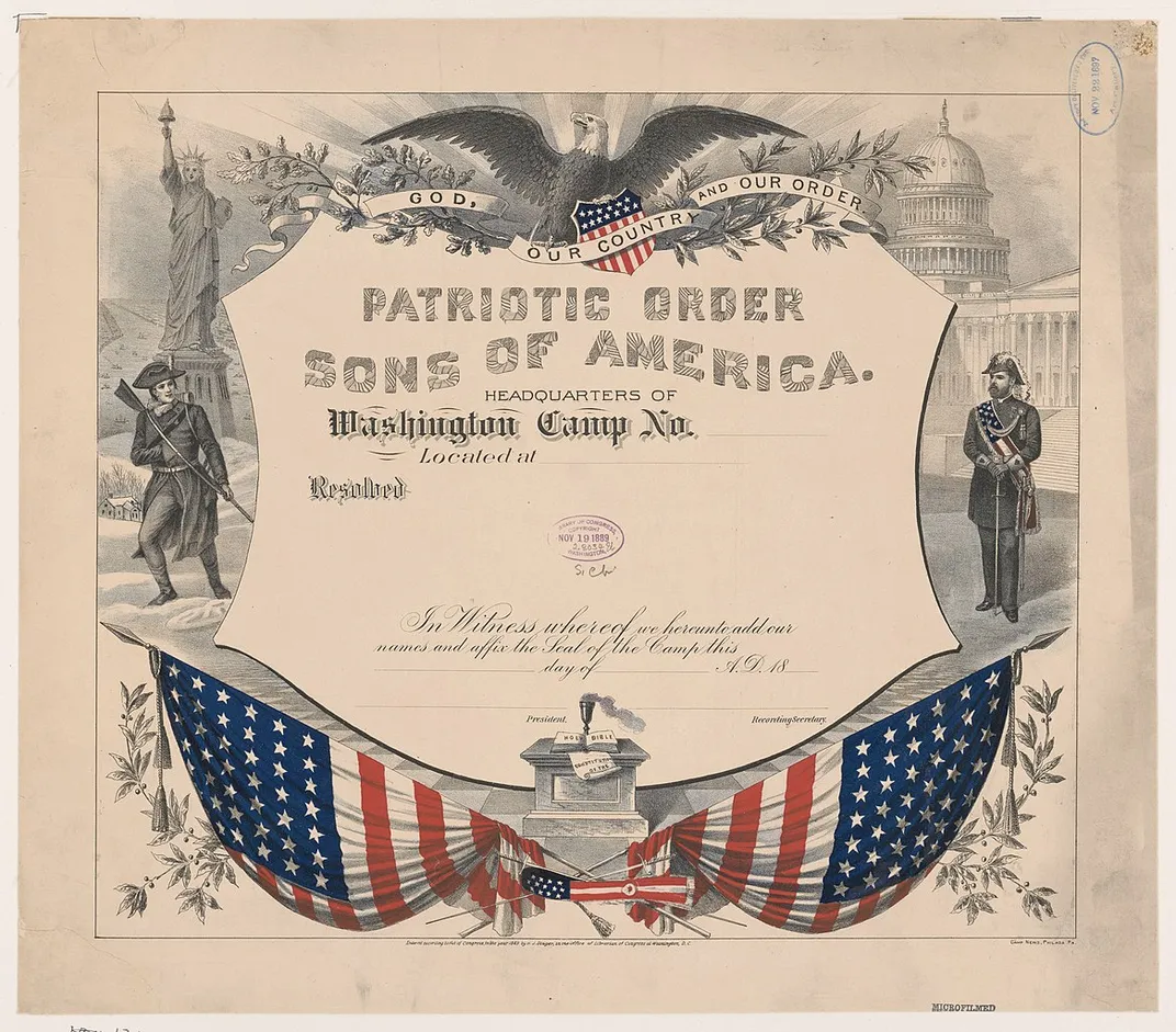 The Patriotic Order Sons of America was founded in Philadelphia in 1847